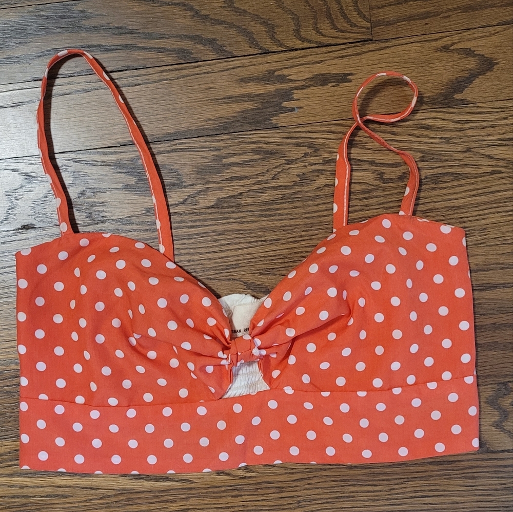 Urban Renewal Red and White Polka Dot Bralette